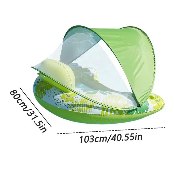 Fauteuil flottant gonflable en forme de U avec auvent détachable pour détente et relaxation en piscine, lac, rivière ou mer occasions estivales et vacances
